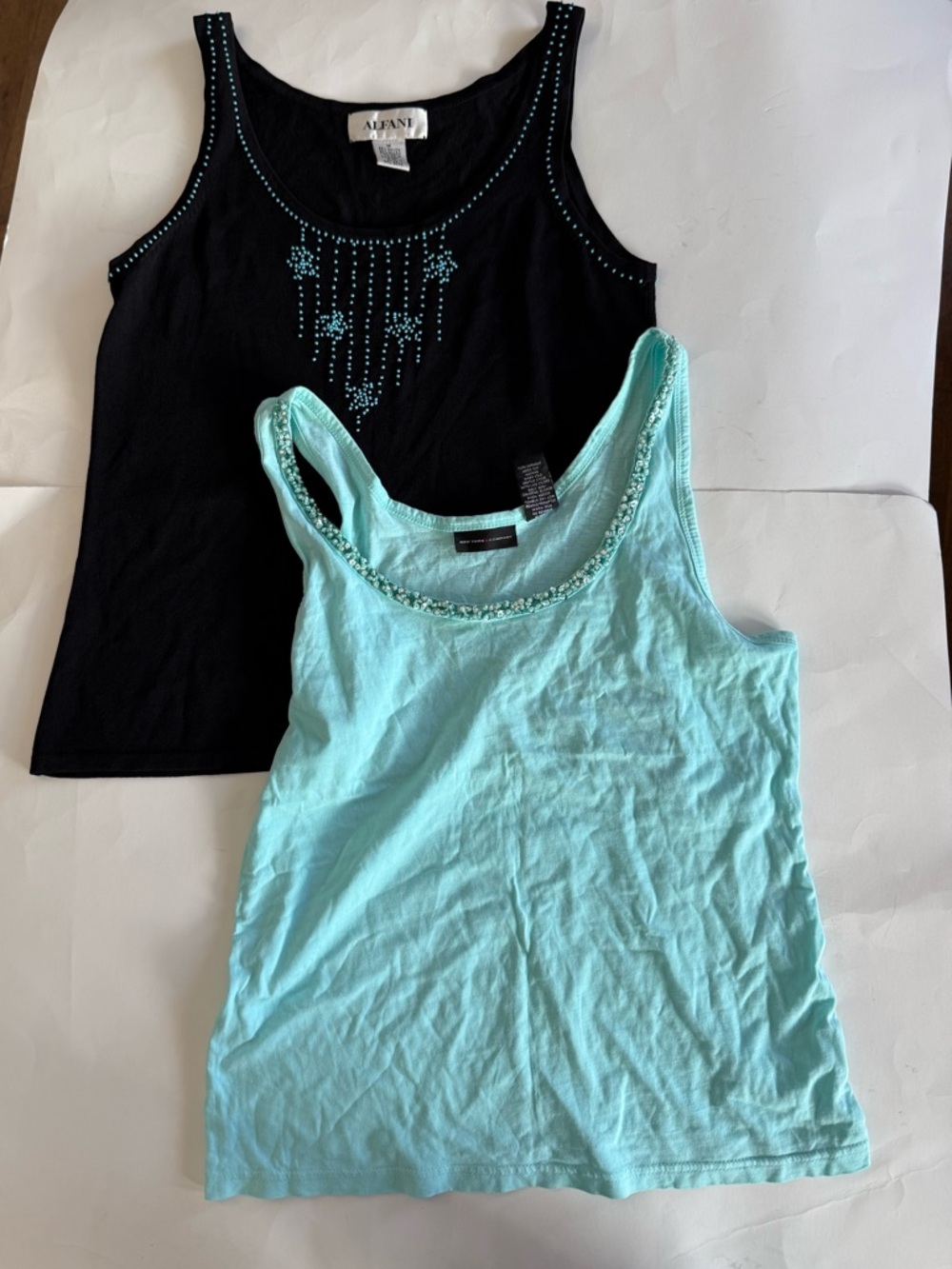 BUNDLE: 2 Women’s Beaded Tank Tops, size med. Brands are New York & Co & Alfani